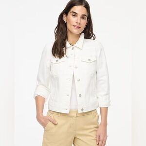 NWT J Crew white jean jacket size medium